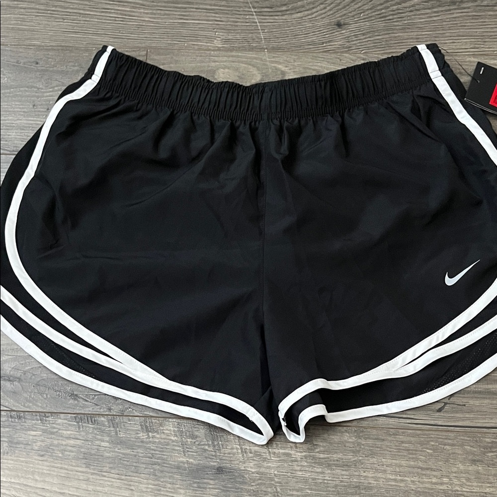 Nike Women's Black and White Athletic Shorts